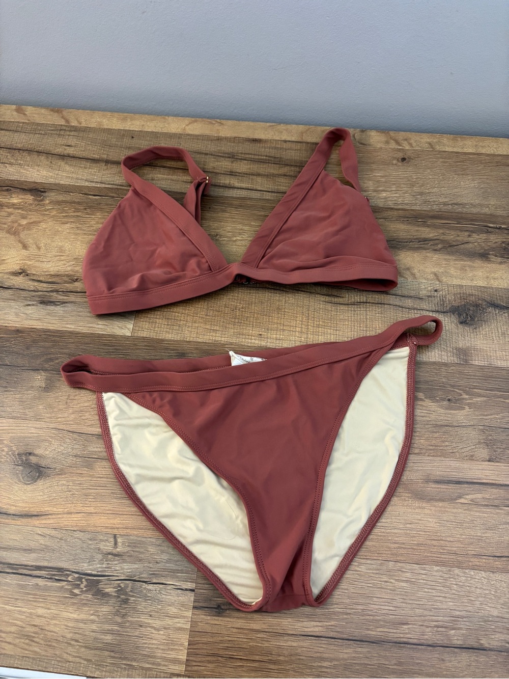 Joyfolie Classic Triangle Bikini Set Mauve Rose Minimalist Swimwear